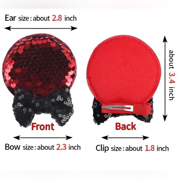 Mickey Minnie Mouse Disney Colorful Ears Hair Clips for Girls - Picture 3 of 7